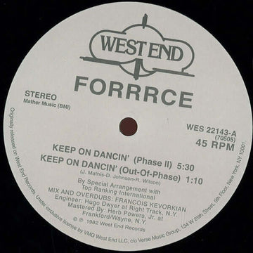 Forrrce - Keep On Dancin' Vinyl Vinly Record