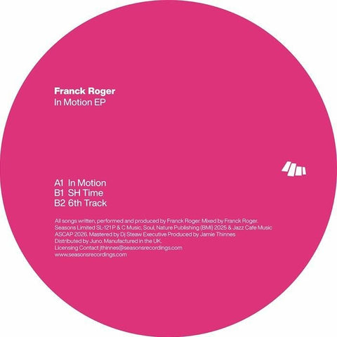 Franck Roger - In Motion EP Vinyl - Vinyl Record