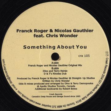 Franck Roger & Nicolas Gauthier Feat. Chris Wonder - Something About You Vinyl Vinly Record