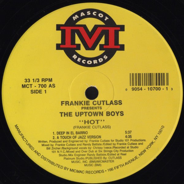 Frankie Cutlass Presents The Uptown Boys - Hot / One Mother