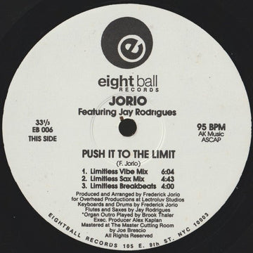Fred Jorio Featuring Jay Rodriguez - Push It To The Limit Vinyl Vinly Record