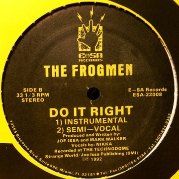 Frogmen - Do It Right Vinyl Vinly Record