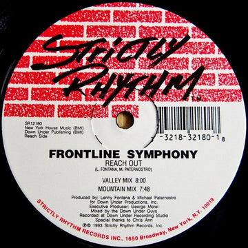 Frontline Symphony - Reach Out / Love & Affection Vinyl Vinly Record