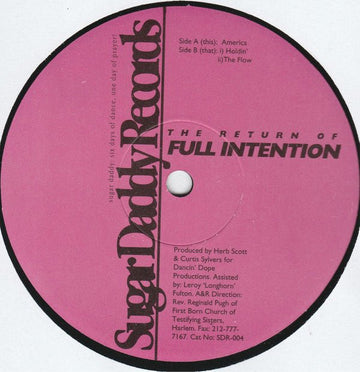 Full Intention - The Return Of Full Intention Vinyl Vinly Record