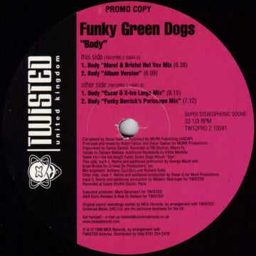 Funky Green Dogs - Body Vinyl Vinly Record