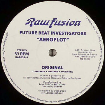 Future Beat Investigators - Aeroflot Vinyl Vinly Record