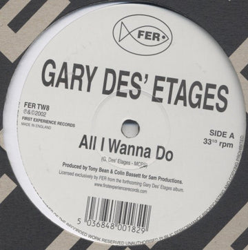 Gary Des'Etages - All I Wanna Do / Dance With Me Vinyl Vinly Record