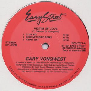 Gary Vonqwest - Victim Of Love Vinyl Vinly Record