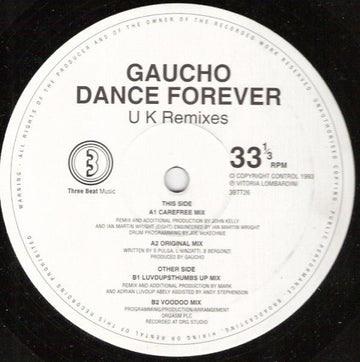 Gaucho - Dance Forever (UK Remixes) Vinyl Vinly Record