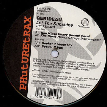 Gerideau - Let The Sunshine (The Remixes) Vinyl Vinly Record
