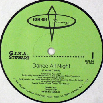 G.I.N.A. Stewart - Dance All Night Vinyl Vinly Record
