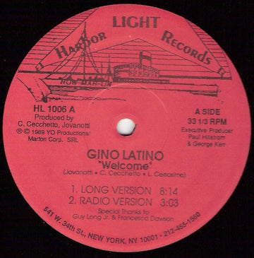 Gino Latino - Welcome / Yo Vinyl Vinly Record