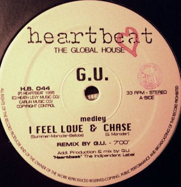 Glenn Underground - I Feel Love / The Chase Vinyl Vinly Record