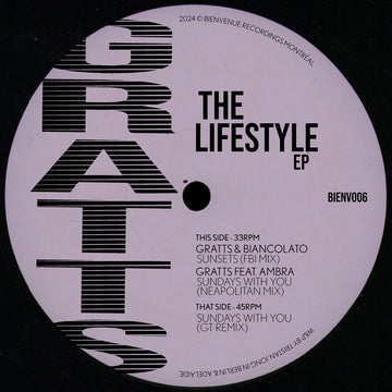 Gratts - The Lifestyle EP w/ Gene Tellem Remix Vinyl Vinly Record