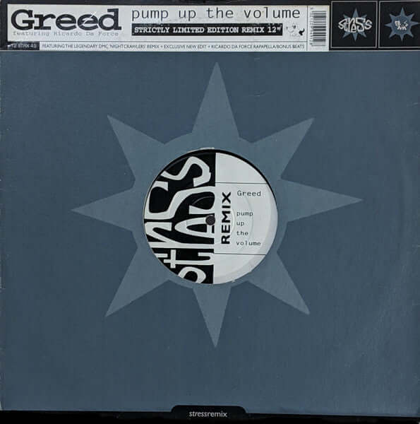 Greed Featuring Ricardo Da Force - Pump Up The Volume Vinyl