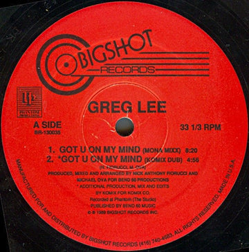 Greg Lee - Got U On My Mind Vinyl Vinly Record