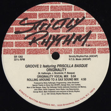 Groove 2 Featuring Priscilla Basque - Originality / Attraction Vinyl Vinly Record