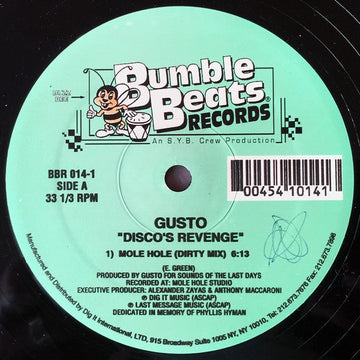 Gusto - Disco's Revenge Vinyl Vinly Record