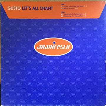 Gusto - Let's All Chant Vinyl Vinly Record