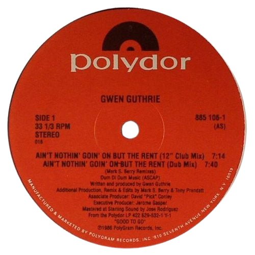 Gwen Guthrie - Ain't Nothin' Goin' On But The Rent Vinyl