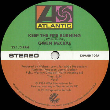 Gwen McCrae - Keep The Fire Burning Vinyl Vinly Record