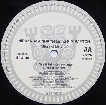 Hidden Agenda Featuring Kim Payton - Story Of My Life Vinyl Vinly Record