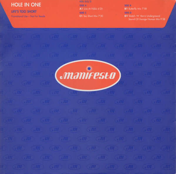 Hole In One - Life's Too Short Vinyl