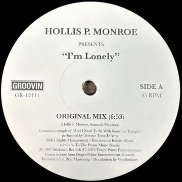 Hollis P. Monroe - I'm Lonely Vinyl Vinly Record