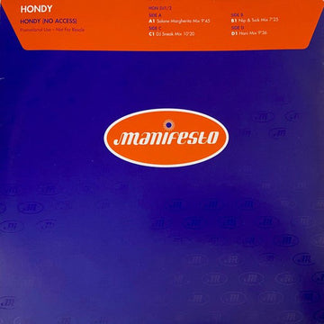 Hondy - Hondy (No Access) Vinyl Vinly Record