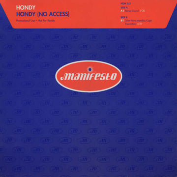 Hondy - Hondy (No Access) Vinyl Vinly Record