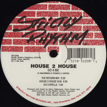 House 2 House - Do 4 Me / I Really Do Vinyl Vinly Record