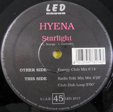 Hyena - Starlight Vinyl Vinly Record