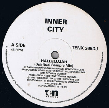 Inner City - Hallelujah Vinyl Vinly Record