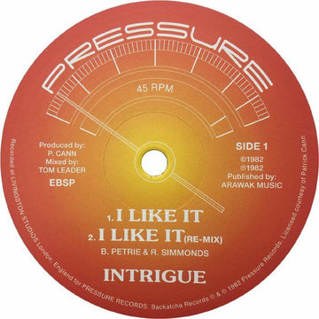 Intrigue - I Like It Vinyl Vinly Record