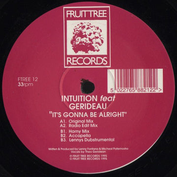 Intuition Feat Gerideau - It's Gonna Be Alright Vinyl Vinly Record