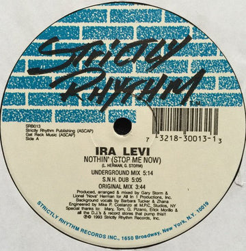 Ira Levi - Nothin' (Stop Me Now) Vinyl Vinly Record