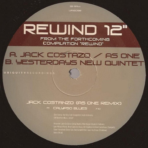 Jack Costazo / As One / Yesterdays New Quintet - Rewind 12" Vinyl - Vinyl Record