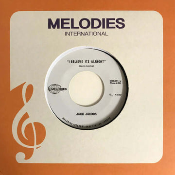 Jack Jacobs - I Believe Its Alright Vinyl Vinly Record