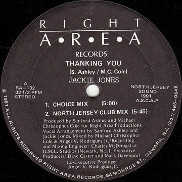 Jackie Jones - Thanking You Vinyl Vinly Record