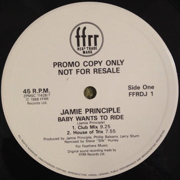 Jamie Principle - Baby Wants To Ride Vinyl Vinly Record