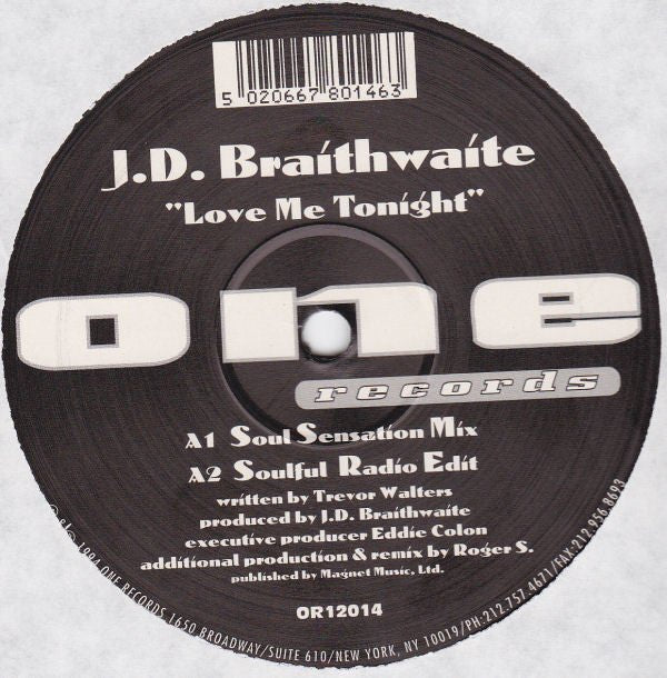 J.D. Braithwaite - Love Me Tonight Vinyl