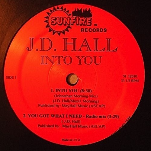 J.D. Hall - Into You / 1 Lover Vinyl