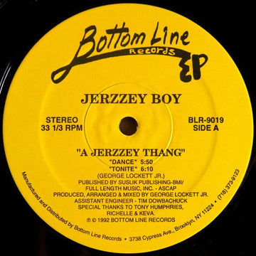 Jerzzey Boy - A Jerzzey Thang Vinyl Vinly Record