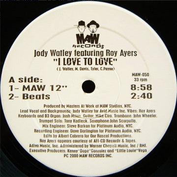 Jody Watley Featuring Roy Ayers - I Love To Love Vinyl Vinly Record