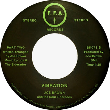 Joe Brown and the Soul Elderados - Vibration Part One / Vibration Part Two Vinyl Vinly Record