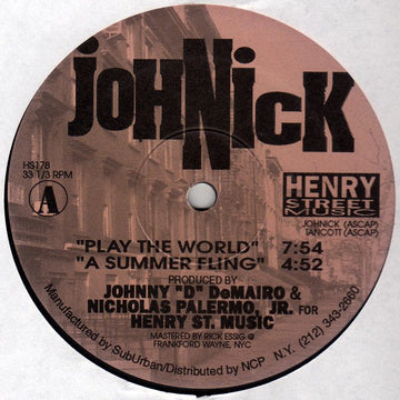 JohNick - Play The World Vinyl Vinly Record