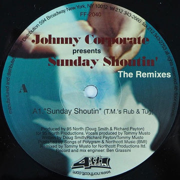 Johnny Corporate - Sunday Shoutin' (The Remixes) Vinyl Vinly Record