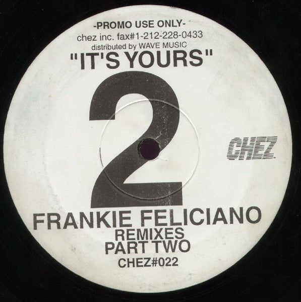Jon Cutler - It's Yours (Frankie Feliciano Remixes Part Two) Vinyl