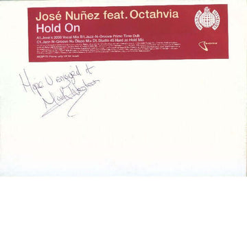 Jose Nuñez Feat. Octavia Lambertis - Hold On Vinyl Vinly Record