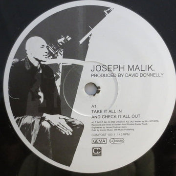 Joseph Malik - Take It All In And Check It All Out Vinyl Vinly Record